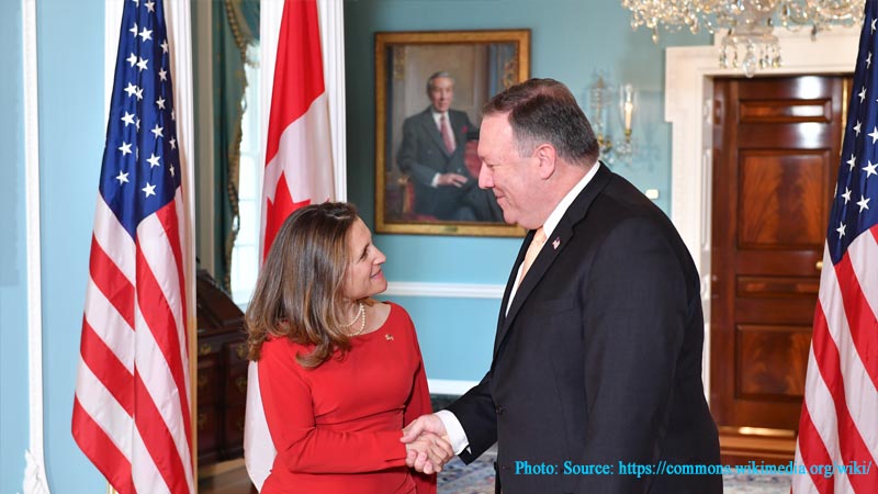 Mike Pompeo and Chrystia Freeland